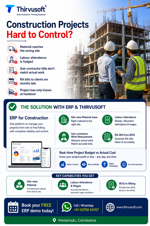 ERP for Construction — Material, Labour & RA Billing Management - Cover Image